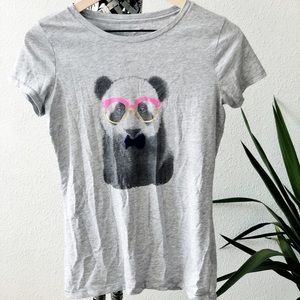 Gray panda tee